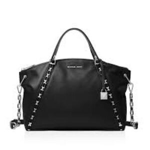 Michael Kors Sadie Black Handbag with Silver Accents